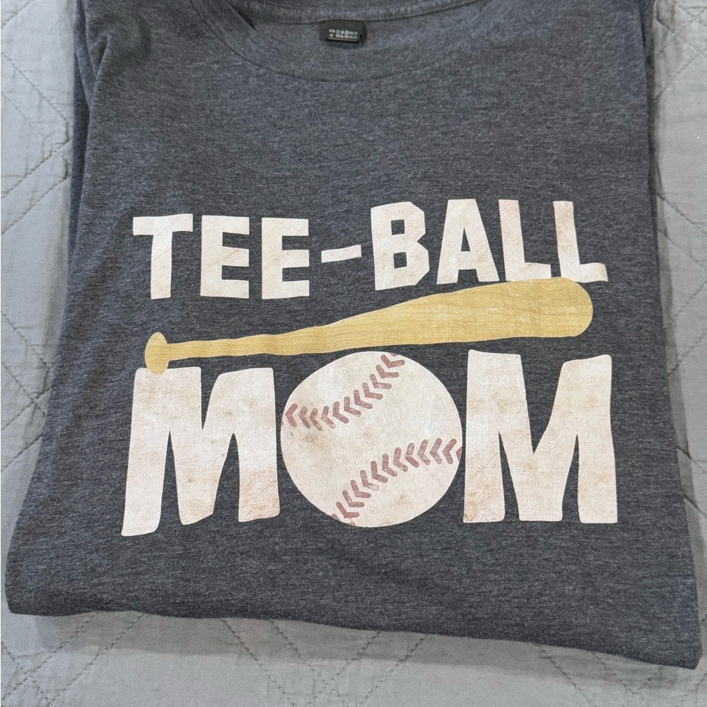Gildan Gray Short Sleeve Tee TEE-BALL MOM